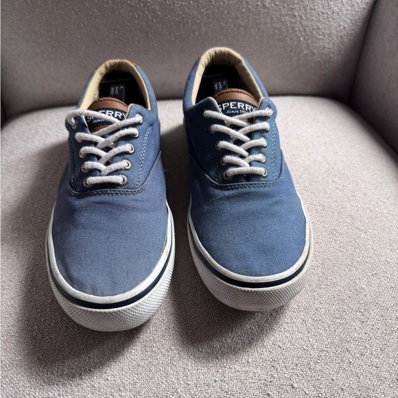 Sperry Top Sider STS15294 Navy Blue Canvas Memory Foam Shoes Mens Size 8M - Picture 2 of 7